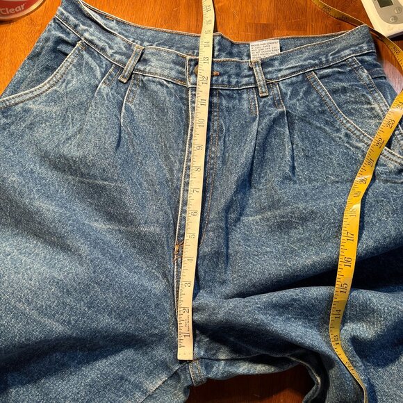 Vintage Bill‎ Blass High Waist Jeans Womens 32x26 Pleated Petite Tapered Mom - Picture 11 of 12